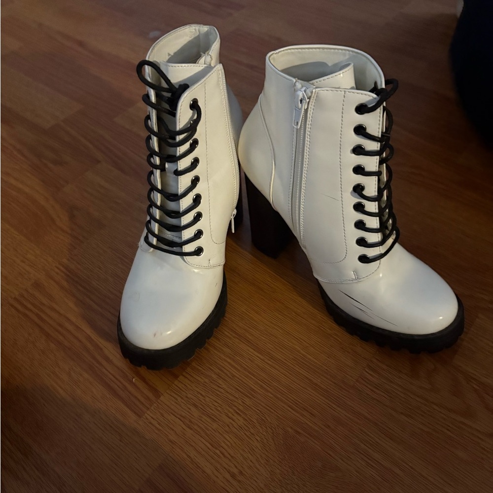 Stylish White Ankle Boots